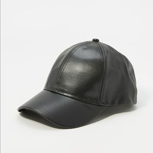 Black leather hat